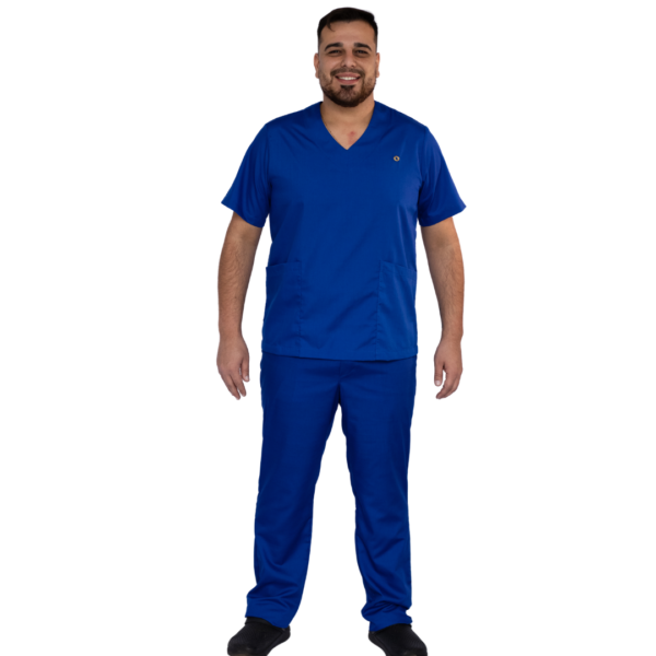 Pijama Cirúrgico Topázio Azul Clássico Masculino - Image 2