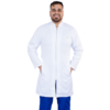 Jaleco Ágata Branca Masculino com Zíper